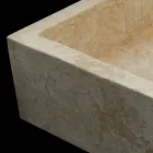 Umyvadlo z bílého pultu z přírodního kamene Jef, unikátní kus Viadurini