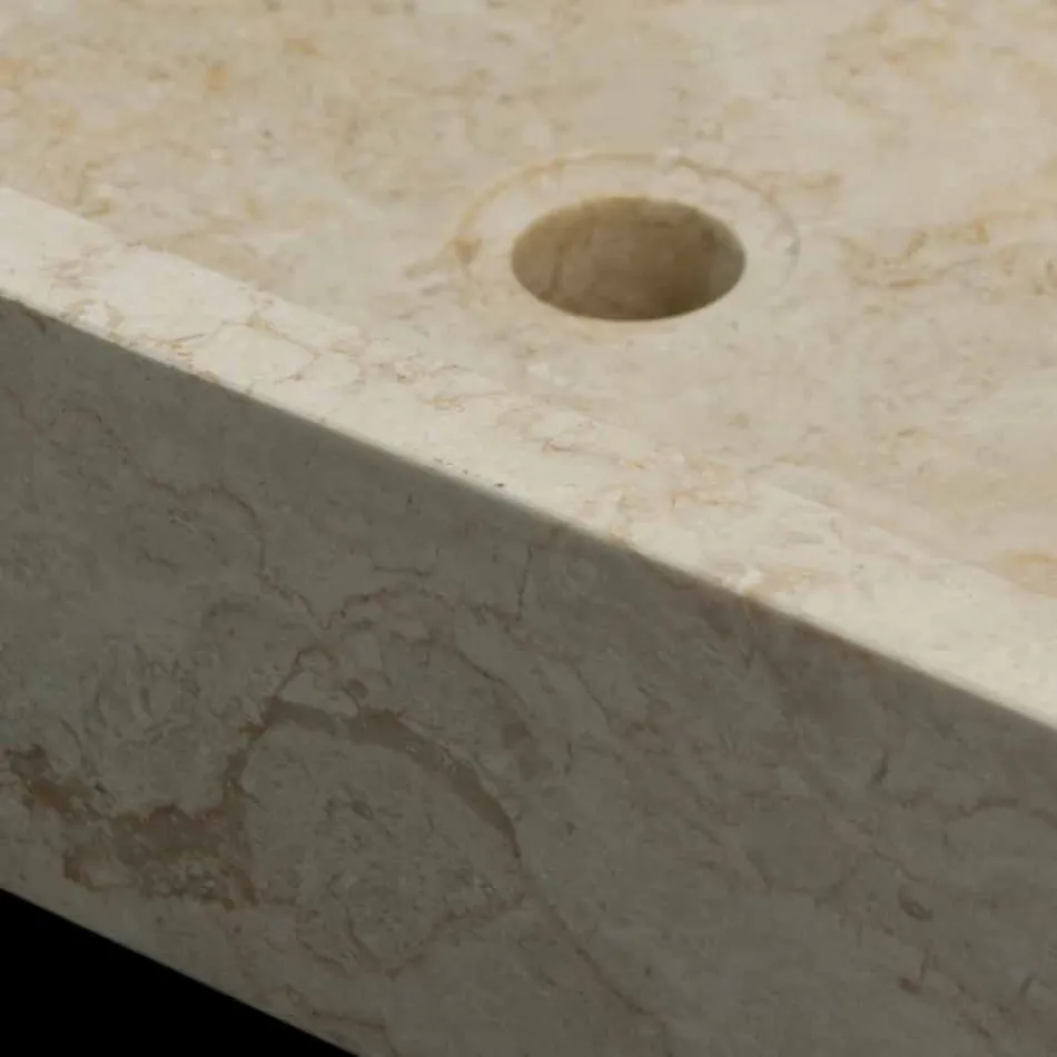 Umyvadlo z bílého pultu z přírodního kamene Jef, unikátní kus Viadurini