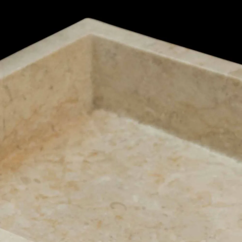 Umyvadlo z bílého pultu z přírodního kamene Jef, unikátní kus Viadurini