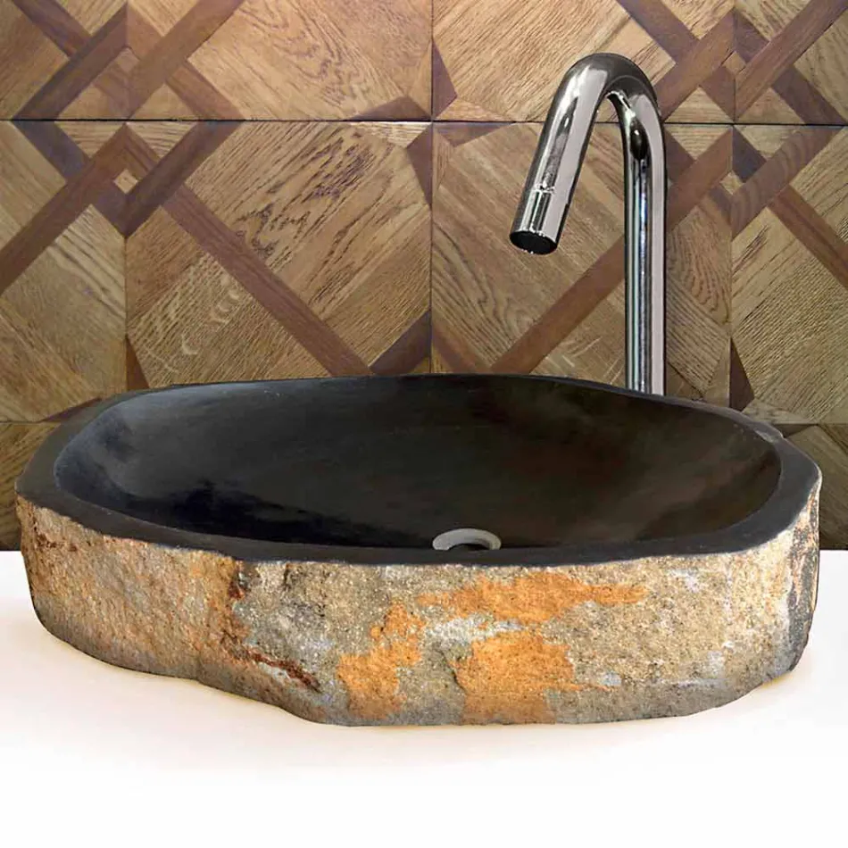 Umyvadlo Podpora Piece v čedičová Hassan Viadurini