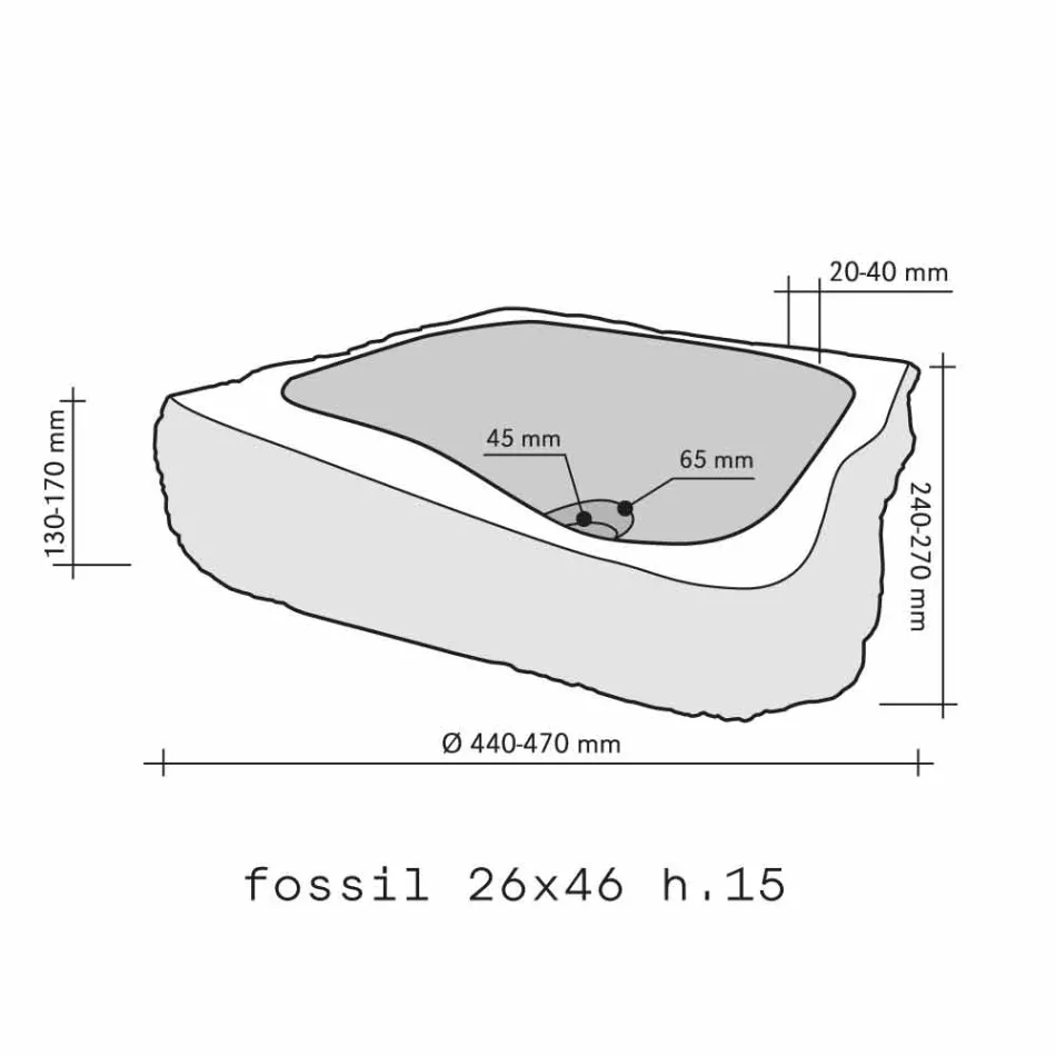 Umyvadlo Podpora Piece Dřevěná Fossil Goa Viadurini