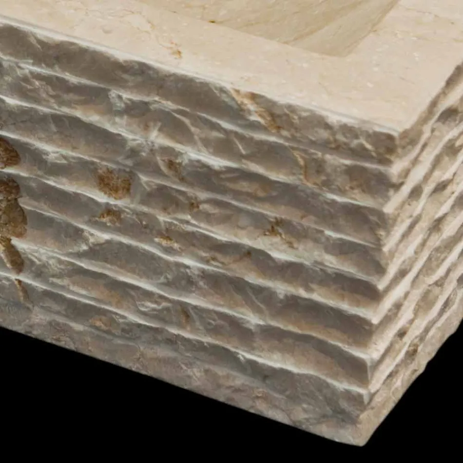 Jednoduché umývadlo v přírodním Idro bílém kameni Viadurini