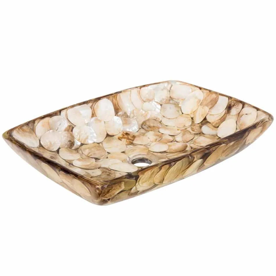 Umyvadlo jediný kus umělé pryskyřice Inez, ruční Viadurini