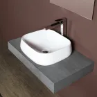 Moderní designové bílé keramické čtvercové umyvadlo na desku - Papavero Viadurini