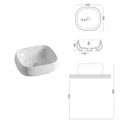 Moderní designové bílé keramické čtvercové umyvadlo na desku - Papavero Viadurini