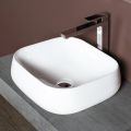 Moderní designové bílé keramické čtvercové umyvadlo na desku - Papavero