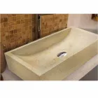 Podporující umyvadlo kamene Natural Beige Square Jakarta Viadurini