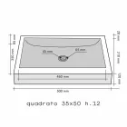 Podporující umyvadlo kamene Natural Beige Square Jakarta Viadurini