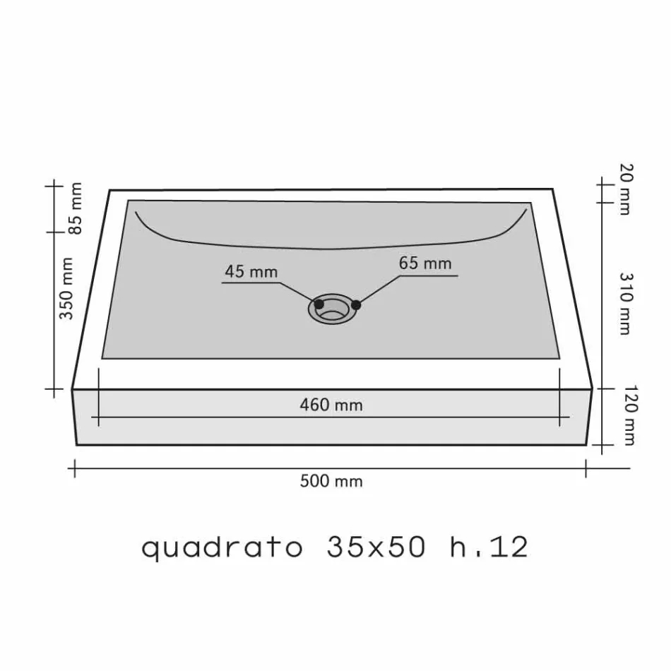 Podporující Square umyvadlo Natural černý kámen Jakarta Viadurini