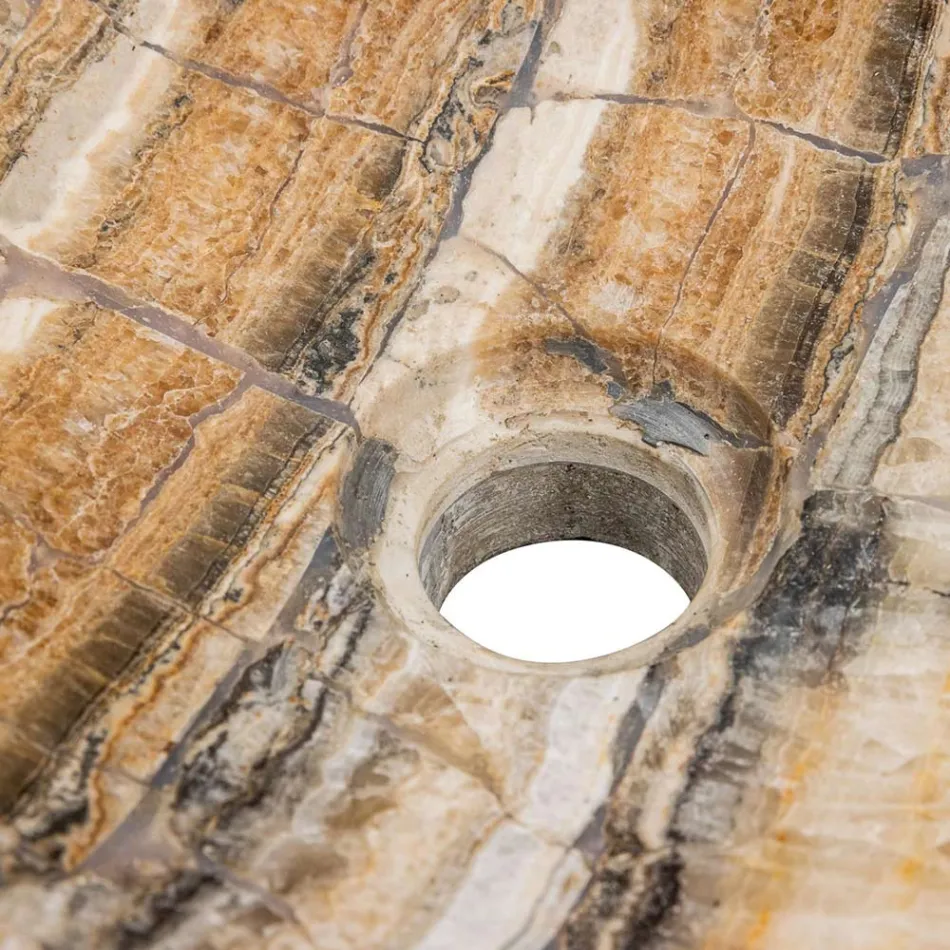 Umyvadlo na desku ručně vyrobené z říčního kamene, Palata Viadurini