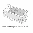 Podporující Obdélníkové umyvadlo v čedičová Black Beli Viadurini