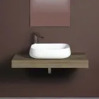 Obdélníkové keramické umyvadlo na desku s moderním designem - Papavero Viadurini