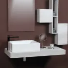 Obdélníkové keramické umyvadlo na desku s moderním designem - Papavero Viadurini