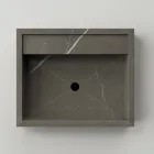 Obdélníkové umyvadlo na desku z porcelánové kameniny Made in Italy - Cervia Viadurini