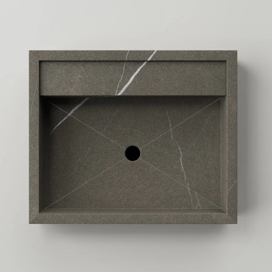 Obdélníkové umyvadlo na desku z porcelánové kameniny Made in Italy - Cervia Viadurini