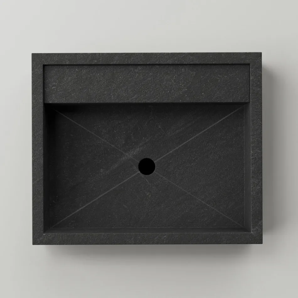 Obdélníkové umyvadlo na desku z porcelánové kameniny Made in Italy - Cervia Viadurini