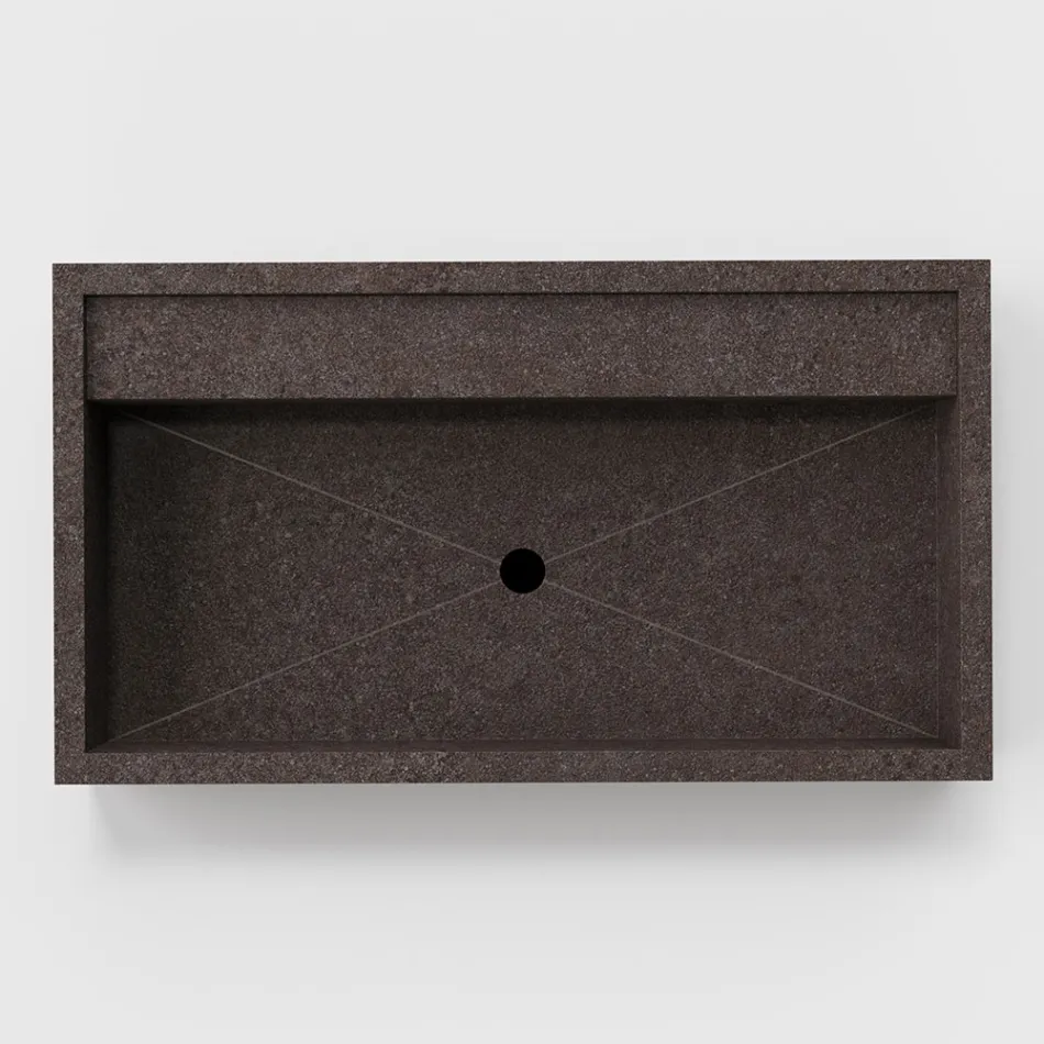 Obdélníkové umyvadlo na desku z porcelánové kameniny Made in Italy - Cervia Viadurini