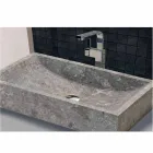 Podporující umyvadlo Obdélníkové Kamenná Natural Gray Satun Viadurini