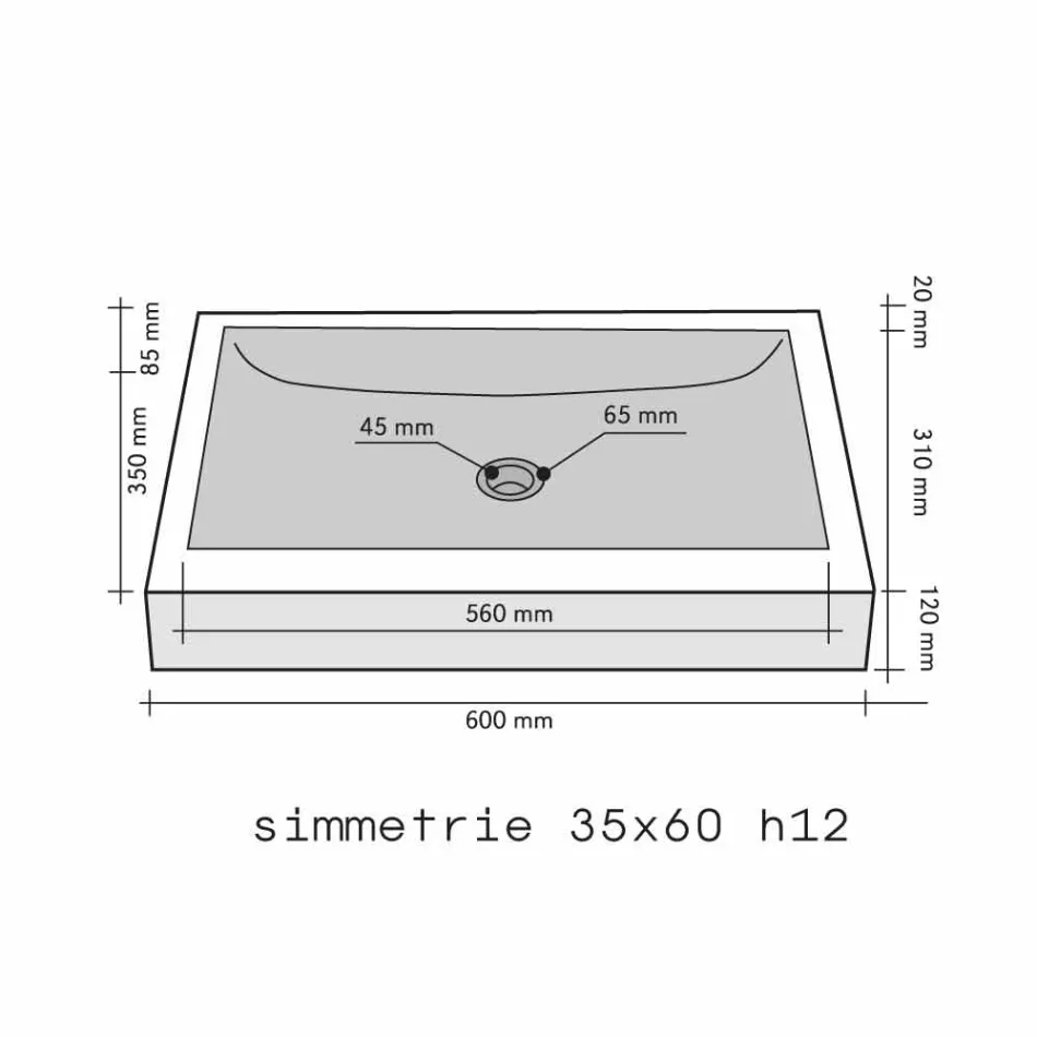 Podporující umyvadlo Obdélníkové Kamenná Natural Gray Satun Viadurini