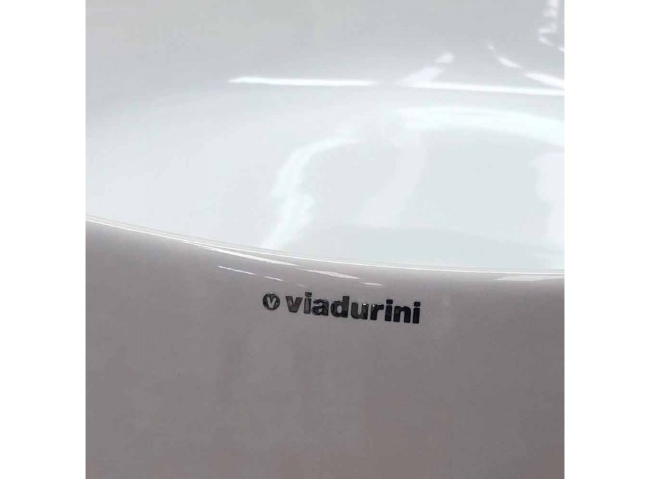 Kulaté umyvadlo na desku v keramice Made in Italy - Zarro Viadurini