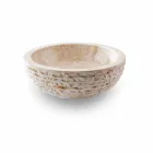 Kulaté umyvadlo na desku vyrobené ručně z bílého mramoru - len Viadurini