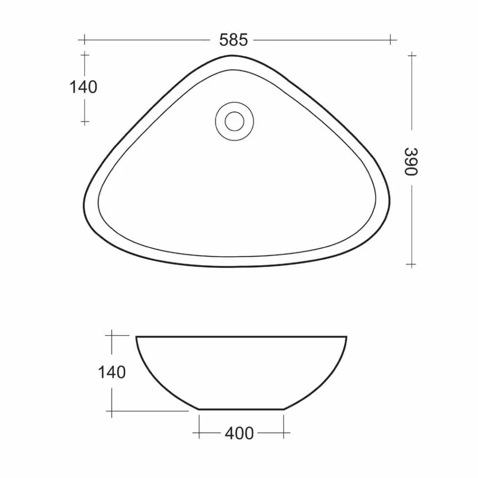 Tvarované umyvadlo v bílé keramice vyrobené v Itálii - Hamburku Viadurini