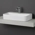 Umyvadlo Aster Square na desku z bílé keramiky s otvorem pro baterii Viadurini