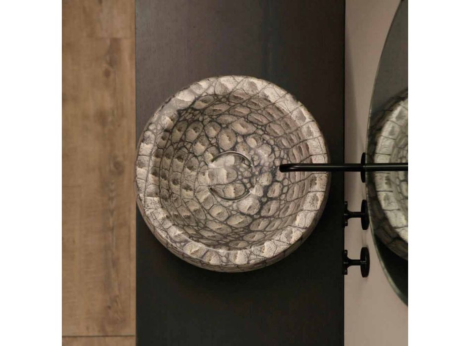 Caiman keramické kulaté umyvadlo vyrobené v Itálii design Elisa Viadurini