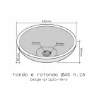 Umyvadlo vedlejší Tondo Grey exteriér s hladkými Nusa Viadurini