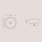 Kulaté umyvadlo na desku z lesklé keramiky vyrobené v Itálii - Candito Viadurini