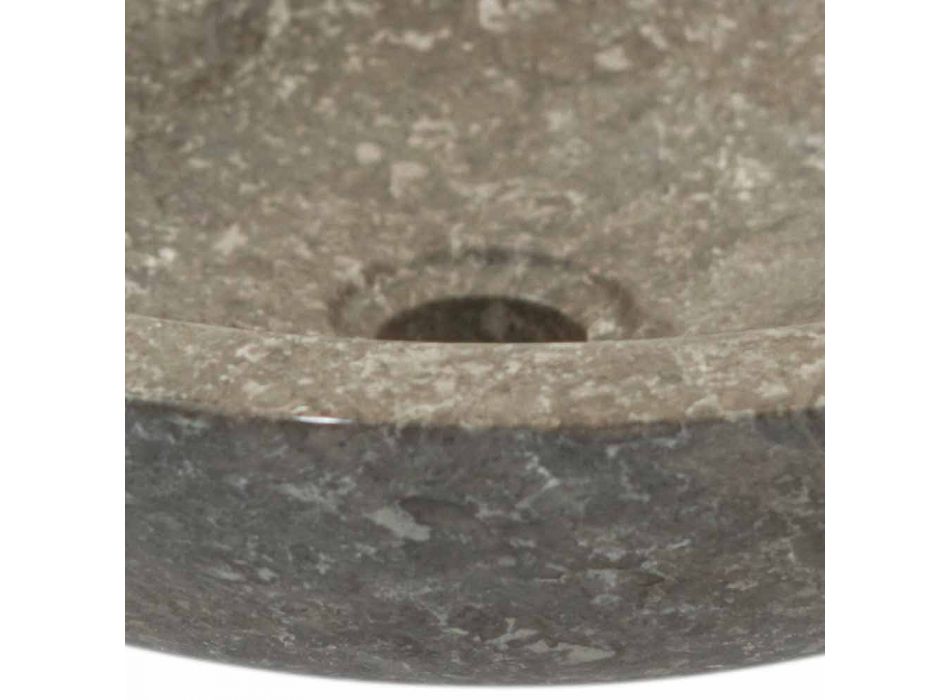 Kulatá umyvadlová deska z přírodního kamenu Pracovní šedá Viadurini