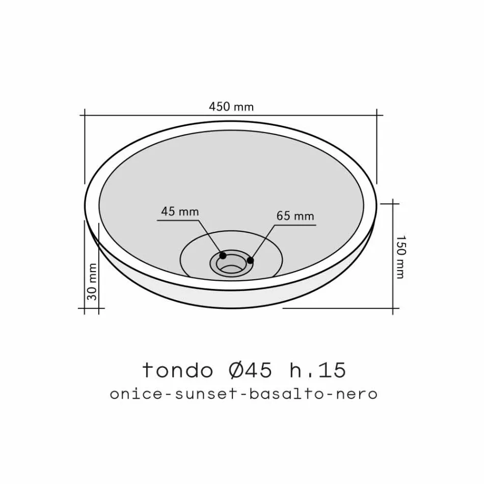 Kulatý umyvadlový kamenný deska Kari Viadurini