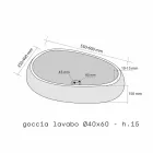 Podporující umyvadlo Kámen Round Natural Black Waka Viadurini