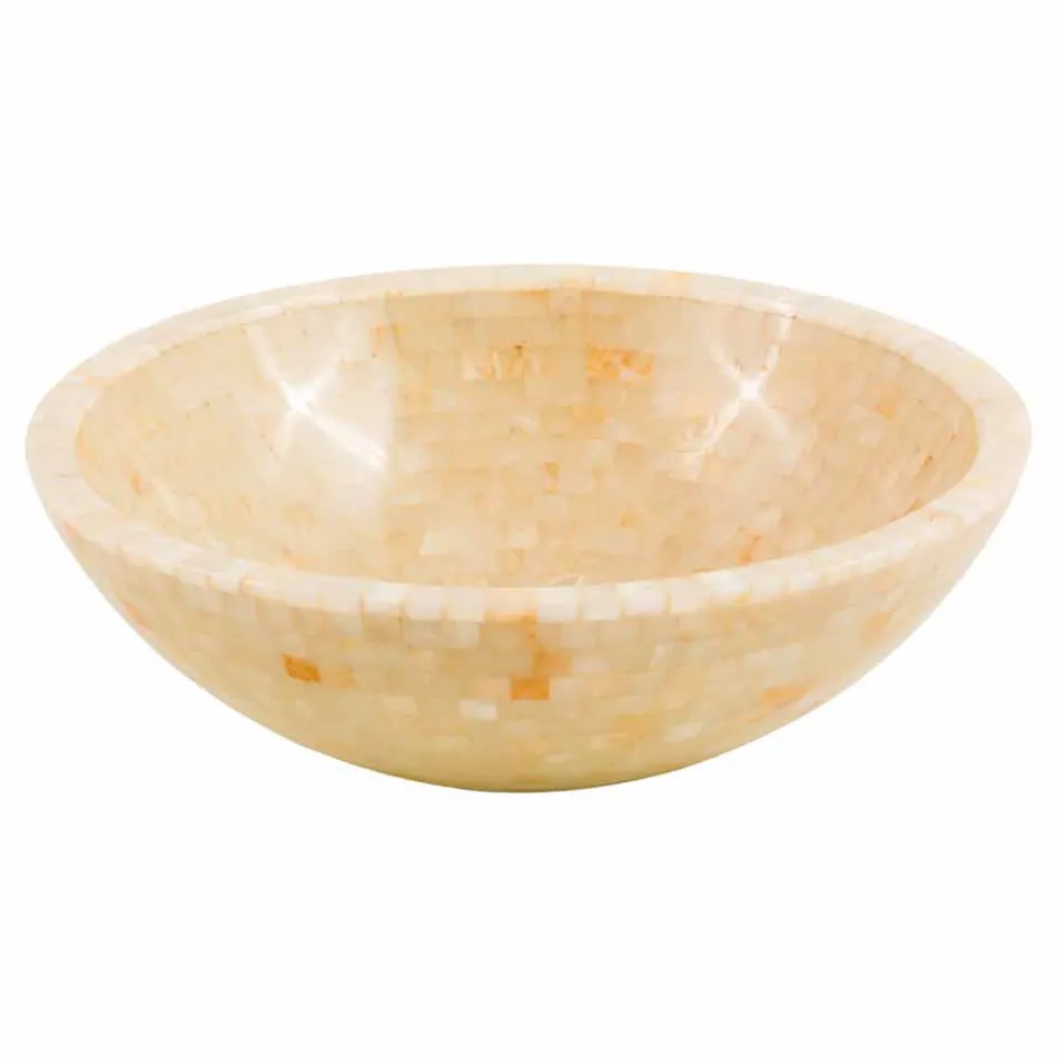 Umyvadlo kulaté podpora honey onyx kamenné Kilian Viadurini