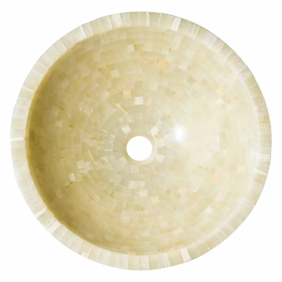 Umyvadlo kulaté podpora honey onyx kamenné Kilian Viadurini