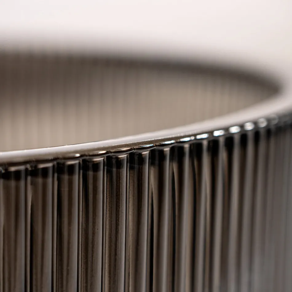 Kulaté umyvadlo na desku z benátského skla Plissè Made in Italy - Zirkon Viadurini