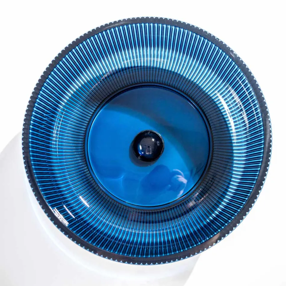 Kulaté umyvadlo na desku z benátského skla Plissè Made in Italy - Zirkon Viadurini