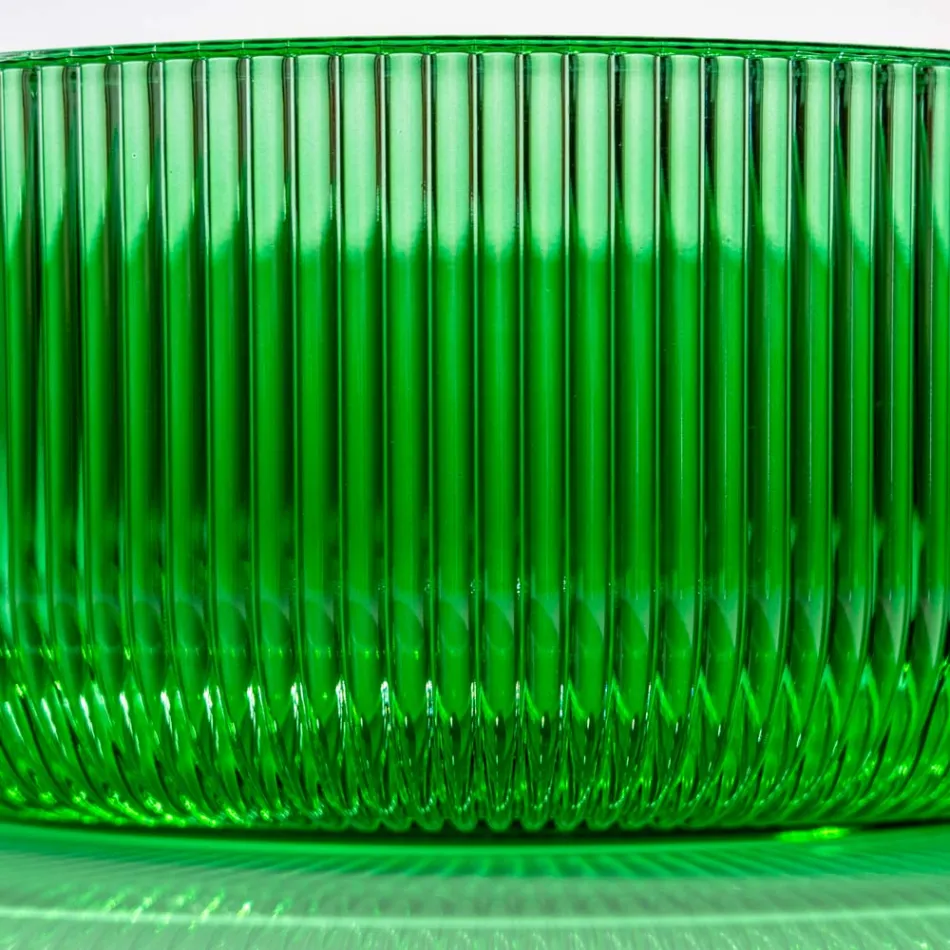 Kulaté umyvadlo na desku z benátského skla Plissè Made in Italy - Zirkon Viadurini