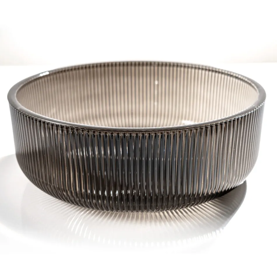 Kulaté umyvadlo na desku z benátského skla Plissè Made in Italy - Zirkon Viadurini