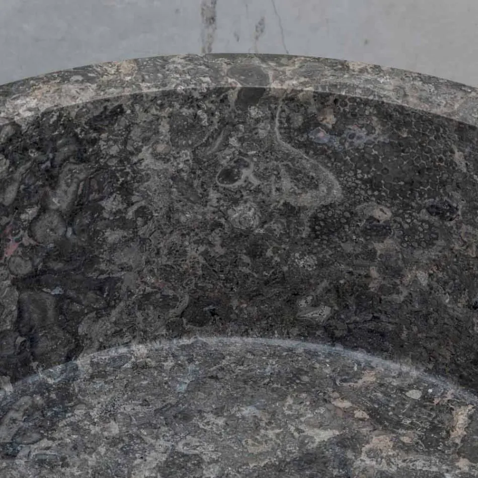 Volně stojící umyvadlo s válcovou koupelnou v šedém mramoru - Cremino Viadurini