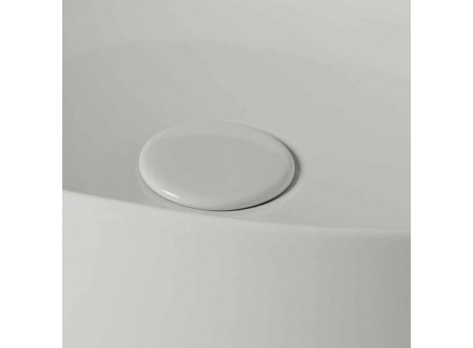 Oválná umyvadlová koupelna umyvadlo L 50 cm v keramice Vyrobeno v Itálii - Cordino Viadurini