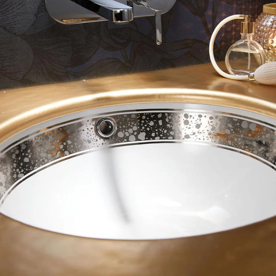 Vestavěné koupelnové umyvadlo z ručně lité šamotové hlíny Made in Italy - Erioli Viadurini