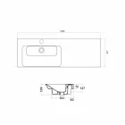 Moderní levý skrytý dřez v Ceramica Maida Viadurini