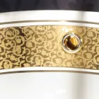 Kulaté vestavěné umyvadlo v požární hlíně a zlato vyrobené v Itálii, Otis Viadurini