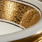 Kulaté vestavěné umyvadlo v požární hlíně a zlato vyrobené v Itálii, Otis Viadurini