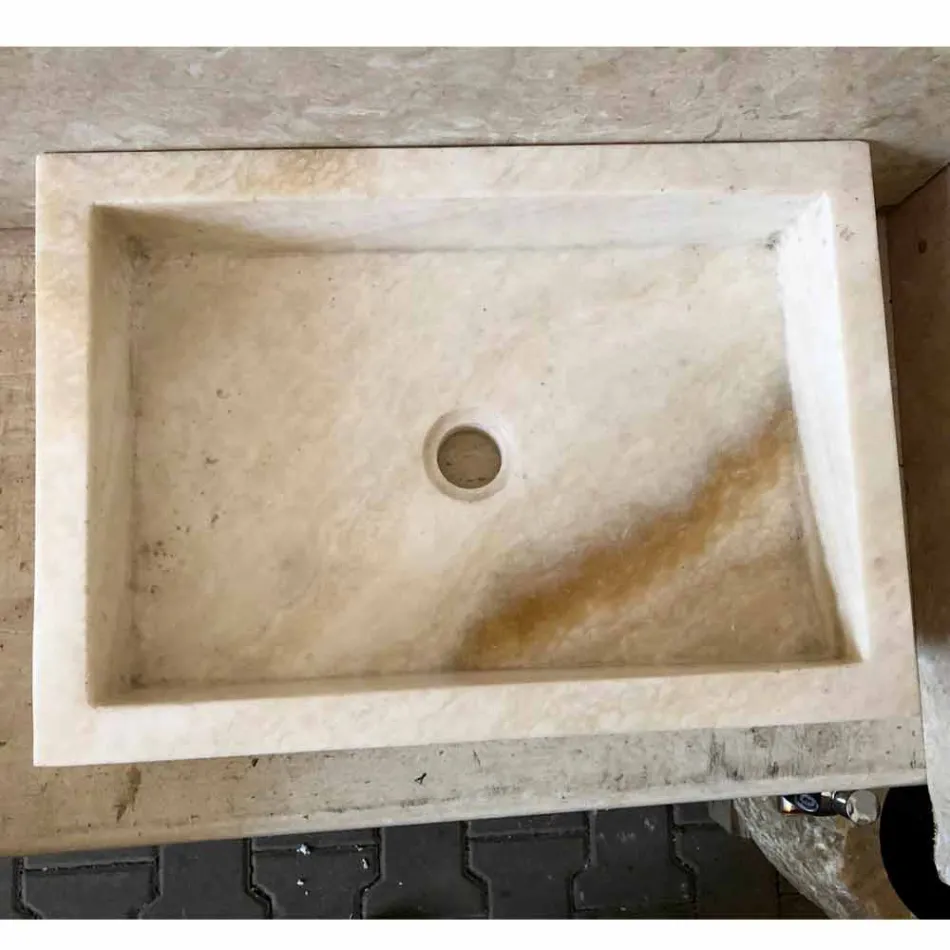 Umývadlo na desku v onyxu, přírodní kámen, Jef, unikátní kus Viadurini