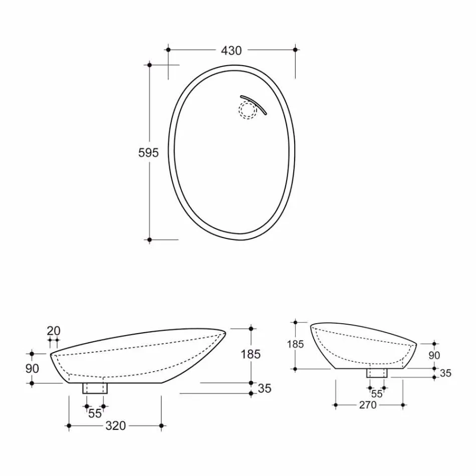Podstavec keramické umyvadlo vyrobené v Itálii Lesklý Viadurini