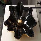 Designové umyvadlo keramické černé a zlaté vyrobené v Itálii Rayan Viadurini
