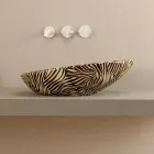 Designové keramické umývadlo s oranžovou zebrou vyrobené v Itálii Lesklý Viadurini