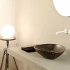 Černá keramická zebra navržená umyvadlová deska vyrobená v Itálii Zvířata Viadurini